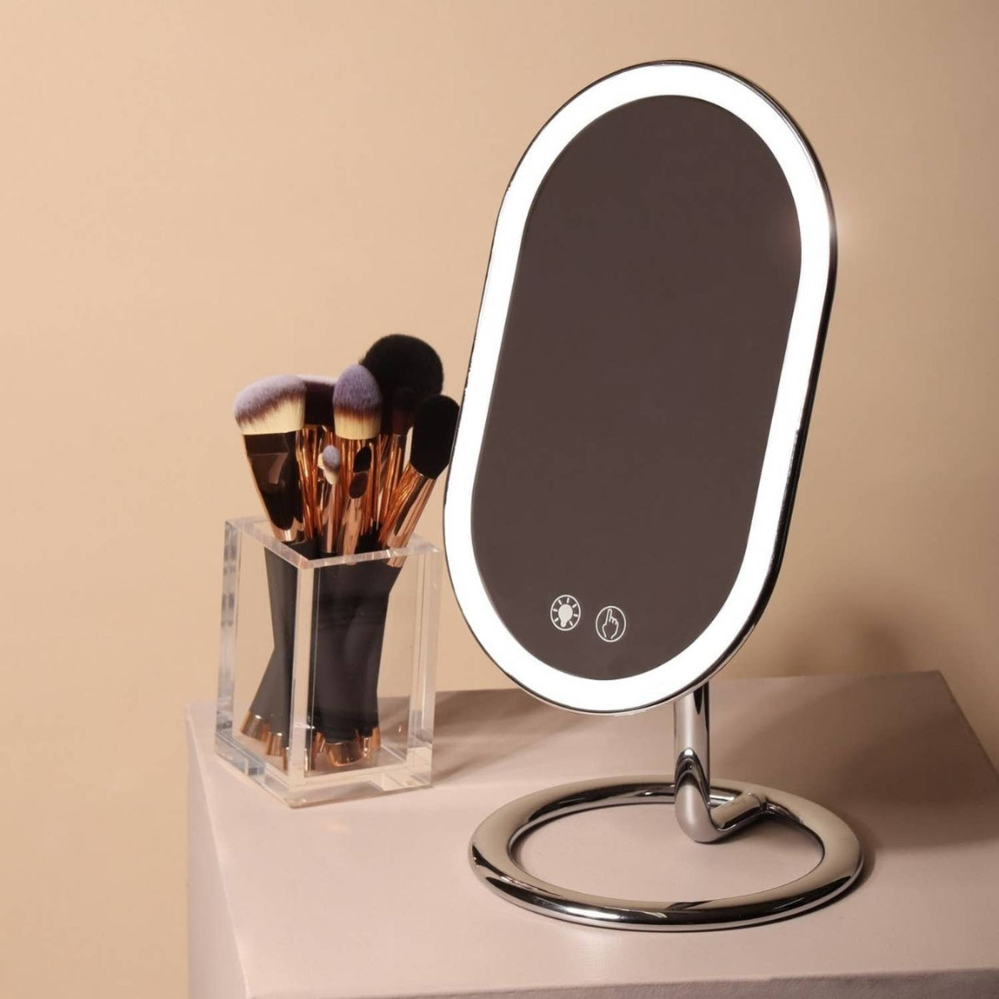 Vera Oval Vanity Mirror with 3 LED Light Settings: Chrome